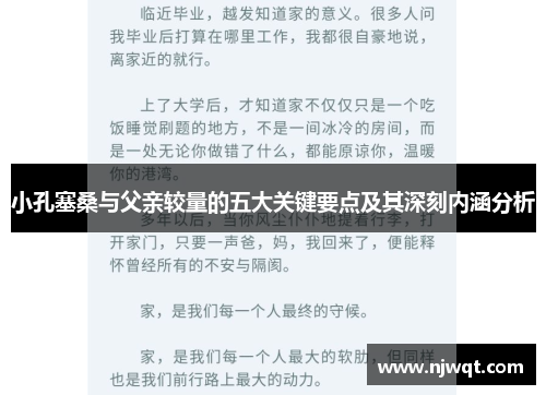 小孔塞桑与父亲较量的五大关键要点及其深刻内涵分析